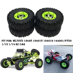 Wheel Rim Tires Rubber Tyres For Wltoys 12428 12423 124016-124019 1/12 RC Car G - Picture 1 of 12
