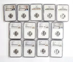 13x NGC PF68 Roosevelt PROOF Silver Dime Lot Set 10C 1952 1953 1954 1955 - 1964 - Picture 1 of 12