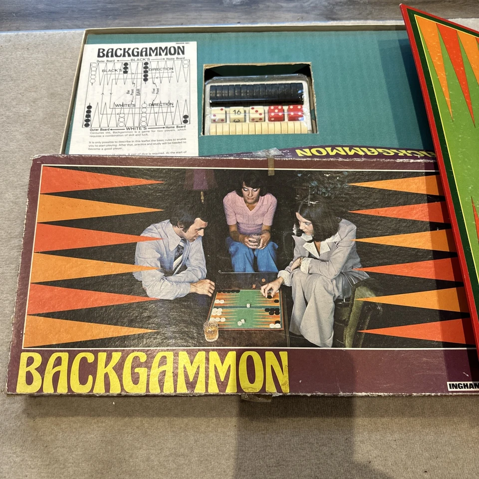 Vintage Ingham Day Backgammon Board Game 1970's Complete And In VGC - Image 1 of 1