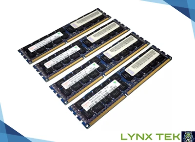 Lot of 4 Hynix 8GB (32GB) 2RX4 PC3 8500R 1066MHz Server Memory IBM Certified - Image 1 of 2