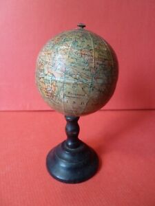 Ancien Globe terrestre miniature 11,5 cm J. Lebègue mappemonde   
