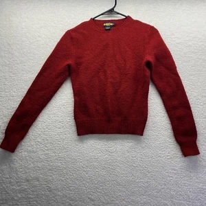Ralph Lauren Sweater Womens Medium Red Wool Rugby 100% Shetland Wool Thrashed - Picture 1 of 15