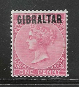 Gibraltar 1886 1d Overprint, Scott 2 MNG, SCV $90 for OG - Imagen 1 de 2
