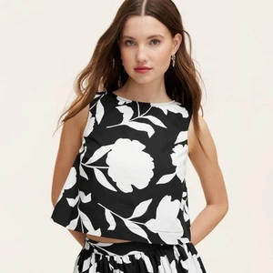 Women's Classic Rose Shell Tank Top - kate spade new york Black/Cream - Picture 1 of 4