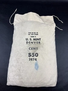 1974 US Mint DENVER Sewn Bag Lincoln Cents $50 Copper Uncirculated Pennies - Picture 1 of 6