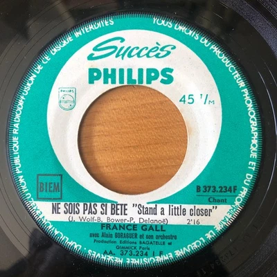 FRANCE GALL Ne Sois Pas Si Bête 1963 45Tours Juke Box France VG++ - Photo 1/4