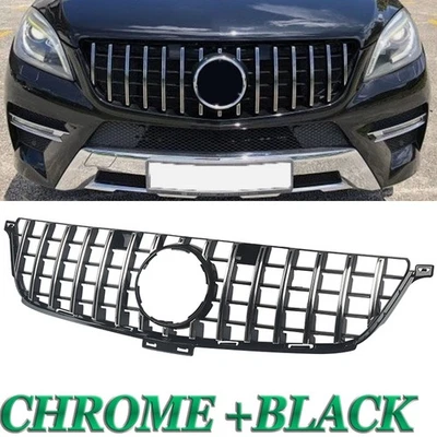 Front Bumper Grille Grill For Mercedes Benz ML Class W166 2012-15 Chorme & Black - Image 1 of 4
