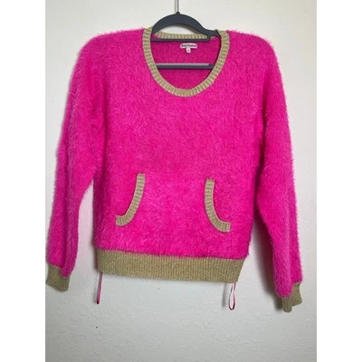 Женский пушистый текстурированный свитер Juicy Couture ярко-розовый стиль S Y2K AHS ностальгия - Изображение 1 из 4
