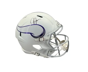 Casco Beckett réplica tamaño completo autografiado firmado por Justin Jefferson Vikings - Imagen 1 de 2