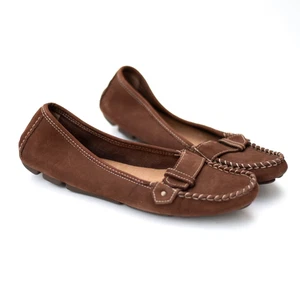 J.Crew Campbell Driving Loafers Women’s 7N Brown Suede Moccasins Made in Italy - Picture 1 of 11