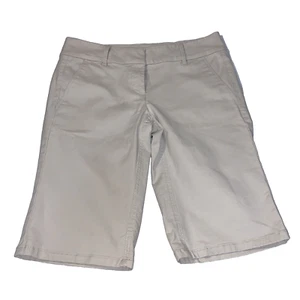 Loft Outlet Shorts Womens Khaki Chino Bermuda Roll Short Flat Front Size 4 #1005 - Picture 1 of 9