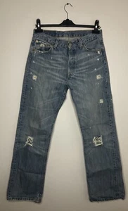 Vaqueros de mezclilla vintage rasgados Levis 501 cintura 30' pierna 30' - Imagen 1 de 7