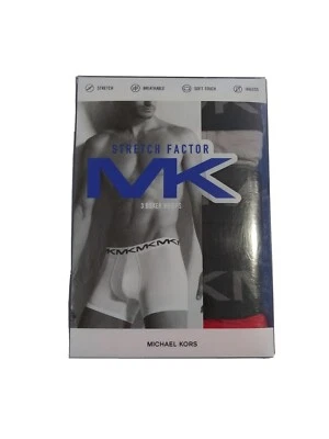 Michael Kors 男式弹力因子性能平角内裤 3 件装,小号 — 第 1/3 张图片