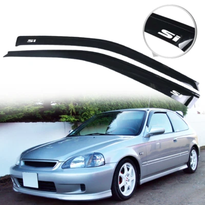 Se adapta a 96-00 Honda Civic Hatchback 2 puertas ventana visera lluvia ventilación protector sombra con Si Foto 1 de 3