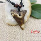 Black Unisex Jewelry Shark Tooth Pendant Imitation Yak Bone Necklace Amulet