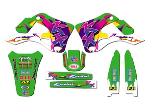 Kit de gráficos KX 125 retroceso verde Senge 1999-2002 compatible con Kawasaki - Imagen 1 de 10