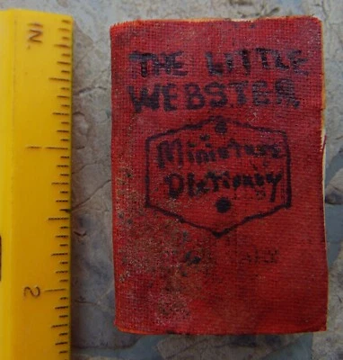 ANTIQUE ~ THE LITTLE WEBSTER'S MINIATURE DICTIONARY ~ PRINTED IN GERMAN ~1" x 2" - Image 1 of 4