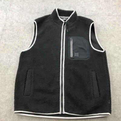 Volcom Vest Womens XL Black Muzzer Fuzzar Full Zip Fleece Deep Pile Outdoor - Image 1 of 4