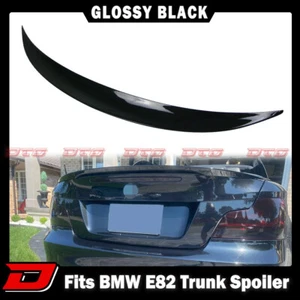 Fits 07-13 BMW 1-Series E82 Coupe P Type Trunk Spoiler Painted Glossy Black - Picture 1 of 7