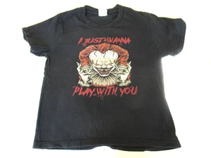 IT Pennywise Black Clown T-Shirt Youth XS (5/6) "I just wanna play with you" - Picture 1 of 3