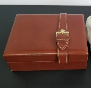 Vintage genuine ROLEX watch box case Red wood leather - Picture 1 of 8