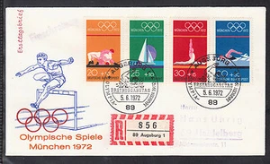 A 110 ) GERMANY 1972 Munich Olympic Games Special Postmark Olympic swimming - Picture 1 of 1