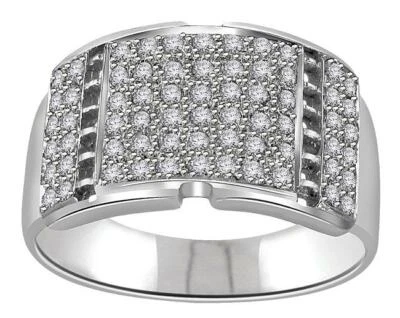 VS1 E 0.70 Ct Round Cut Diamond Men's Anniversary Ring 14K White Gold Appraisal - Image 1 of 4