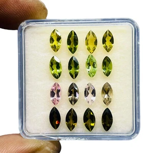 VVS 16 Pcs Natural Tourmaline 7x3.5mm Marquise Cut Loose Untreated Gemstones Lot - Picture 1 of 8