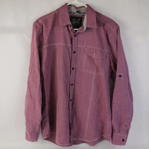 Drill Clothing Company Botón Manga Larga Camisa Hombre Talla L Rojo Blanco - Imagen 1 de 5