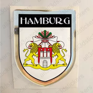 Aufkleber Hamburg Deutschland Wappen Kfz-Aufkleber Emblem Flagge 3D Fahne Auto - Bild 1 von 1