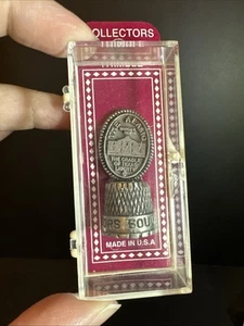 Vintage Collector’s Souvenir Pewter Thimble In Box The Alamo The Cradle Of Texas - Picture 1 of 7