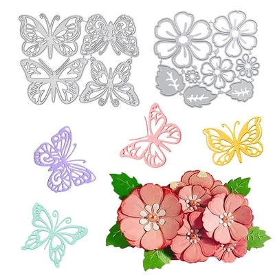 Bymivofun 12 Pezzi Fustelle di farfalla Fiore Fustelle a Forma di Fiore Fo - Immagine 1 di 4