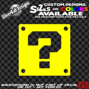 Super Mario Mystery Block Custom Vinyl Aufkleber 3DS Wii Nintendo NES SNES N64 - Bild 1 von 1