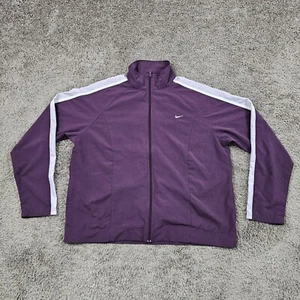 VINTAGE Nike Jacket Womens XL Purple Track Full Zip Pockets Breathable Track - Picture 1 of 13