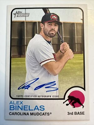 2022 Topps Heritage Minor League- ALEX BINELAS Rookie RC Real One AUTO - Image 1 of 2