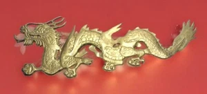 Drago da parete vintage in ottone made in India 22" - Foto 1 di 6