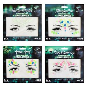 Glow in the Dark Face Jewels by Moon Glow - Festival Face Body Gems, Crystal