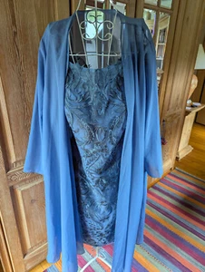 JJ'HOUSE BRAUTMUTTER HochzeitKLEID SPITZE STICKEREI BLUMEN BLAUGRAU GR50 52 3XL - Bild 1 von 21