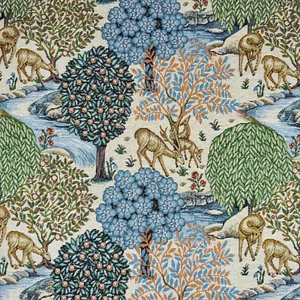 Tapestry Fabric - William Morris The Brook Natural Upholstery Fabric Material - Picture 1 of 4