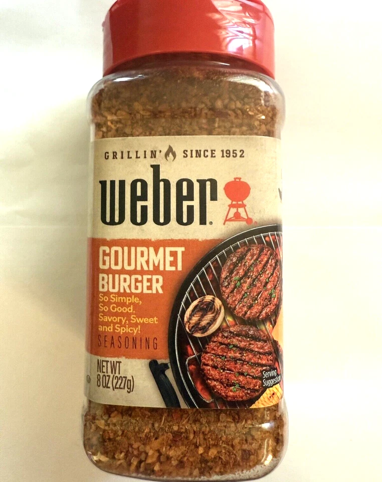 5 Weber Gourmet Burger Seasoning Gluten 8oz Jars