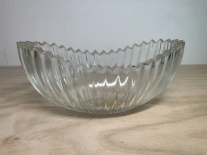 Vintage 1950’s “The Boat” By Sowerby of England Clear Ribbed Oval Fruit Bowl - Picture 1 of 8