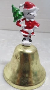 Christmas Santa Cat Brass Hand Bell - Picture 1 of 5
