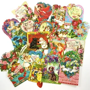Lote de 20 tarjetas troqueladas de estudio Love Punch victoriano del día de San Valentín - Imagen 1 de 8