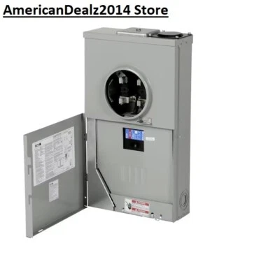 Eaton Type BR 200-Amp 4-Spaces 8-Circuit Outdoor Main Breaker Meter Combo Load - Image 1 of 4