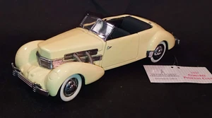 1937 Cord 812 Phaeton Coupe Yellow Franklin Mint Die Cast Car Preowned COA Tag - Picture 1 of 15