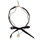 Stylish Bowknot Necklace For Women Vintage Pearls Beads Clavicle Chains Jewelry