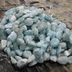 Pepitas Larimar naturales, 5-10x5-7 mm, hebra de 15,5", vendedor de OZ por correo gratuito - Imagen 1 de 2