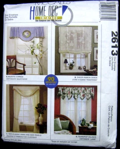McCalls Home Deco Pattern: Valance, Cornice, Shade, Swag, Panels #2613 uncut - Picture 1 of 9