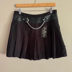 Royal Bones Daang Goodman Pleated Chain Skirt Black New Size Large - Picture 1 of 4