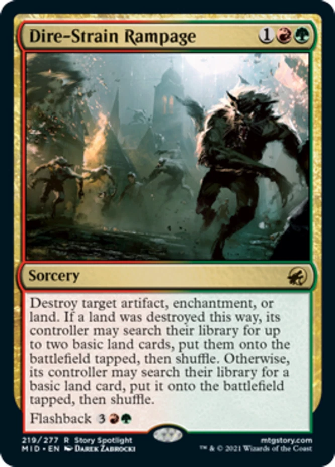 x1 Dire-Strain Rampage - Innistrad: Midnight Hunt - NM - MTG - Image 1 of 1